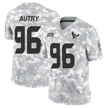 ＃96 Men's Denico Autry Arctic Camo Limited Houston Texans 2024 Salute to Service Jersey