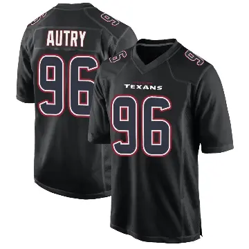 ＃96 Men's Denico Autry Black Game Houston Texans Fashion Jersey