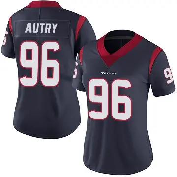 ＃96 Women's Denico Autry Navy Blue Limited Houston Texans Team Color Vapor Untouchable Jersey