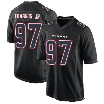 ＃97 Men's Mario Edwards Jr. Black Game Houston Texans Fashion Jersey