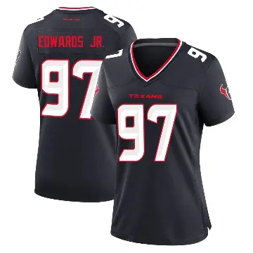 ＃97 Women's Mario Edwards Jr. Navy Game Houston Texans Team Jersey