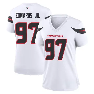 ＃97 Women's Mario Edwards Jr. White Game Houston Texans Jersey