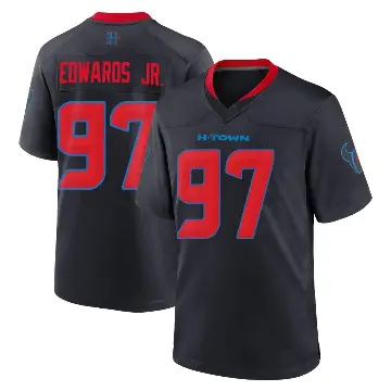 ＃97 Youth Mario Edwards Jr. Navy Game Houston Texans 2nd Alternate Jersey