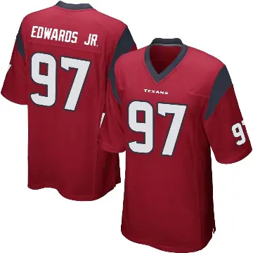＃97 Youth Mario Edwards Jr. Red Game Houston Texans Alternate Jersey