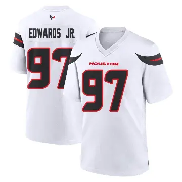 ＃97 Youth Mario Edwards Jr. White Game Houston Texans Jersey