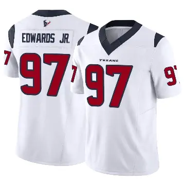 ＃97 Youth Mario Edwards Jr. White Limited Houston Texans Vapor F.U.S.E. Jersey