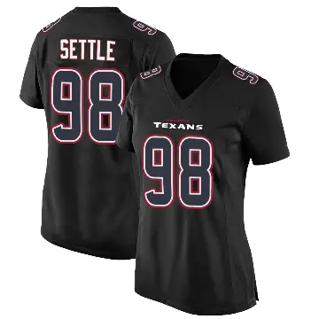 ＃98 Women's Tim Settle Jr. Black Game Houston Texans Fashion Jersey