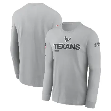 Men's Gray Houston Texans 2024 Salute To Service Long Sleeve T-Shirt