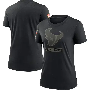 Women's Black Houston Texans 2020 Salute To Service Performance T-Shirt